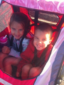 They love when they get to go with daddy in the bike trailer!